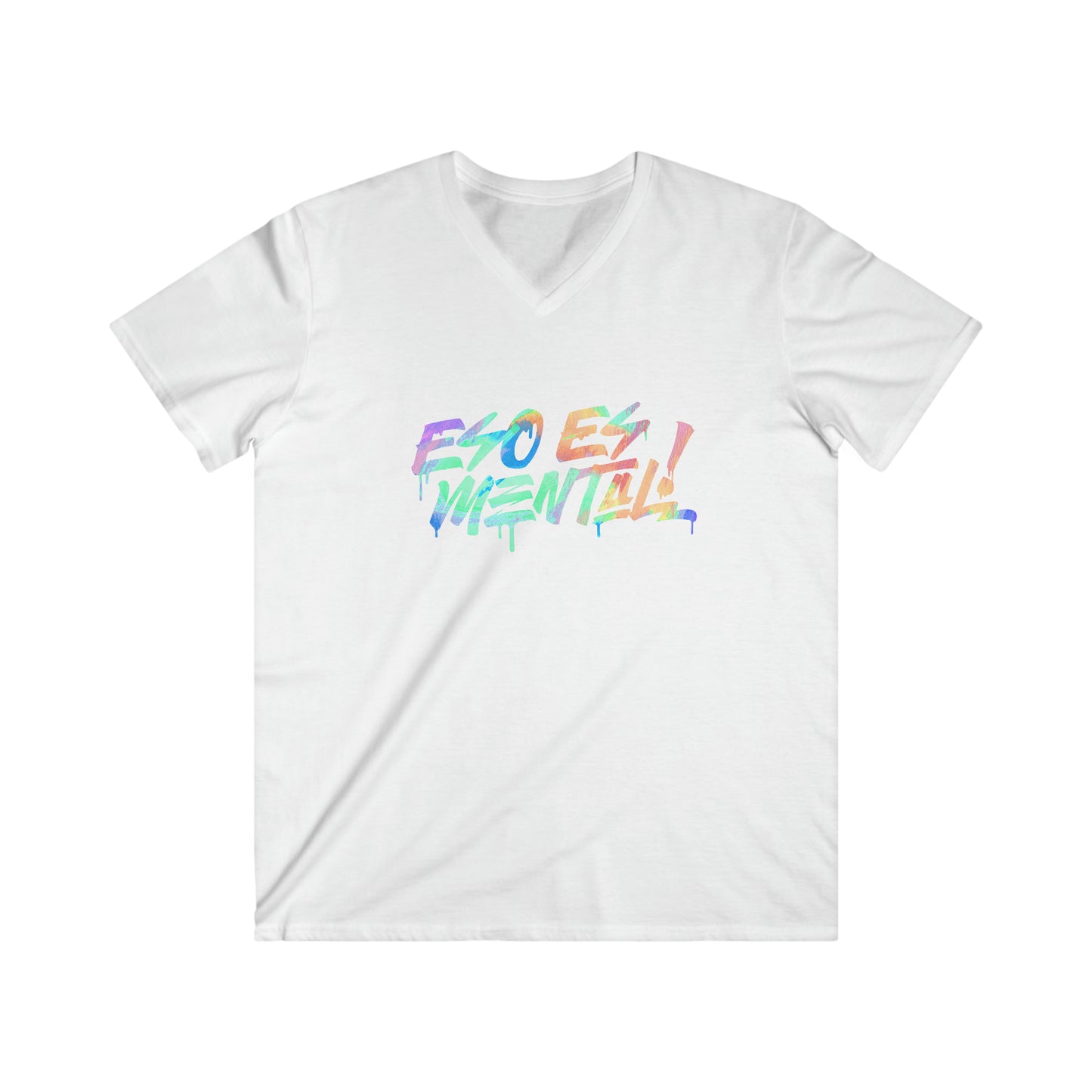 Eso Es Mental Men's Fitted V-Neck Short Sleeve Tee